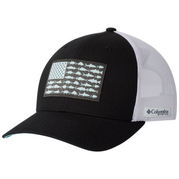 Pánské Kšiltovky Columbia PFG Mesh Snap Back Fish Flag Ball Černé Bílé RGYTOL798